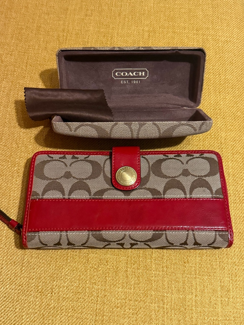Coach Bundle! Wallet, sunglass case, and charm! All items are in very good shape